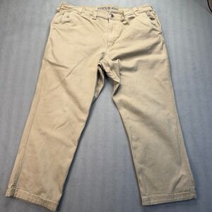 Duluth Trading Co Flex Fire Hose Mens 40x28 Standard Fit Khaki Work Pants